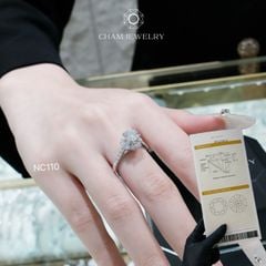 Nhẫn NC110 CHAM JEWELRY, Full Đá Moissanite, Chủ 6.3mm (Barcode TVM108)