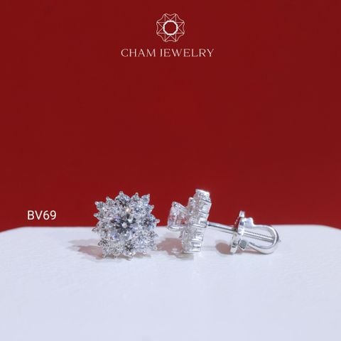 Hoa Tai BV69 CHAM JEWELRY , Chủ 4.0mm ( Barcode TBV443).