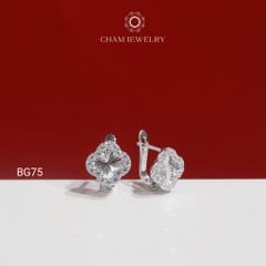 Hoa Tai BG75 CHAM JEWELRY, Hoa Tai Cỏ 4 Lá Bản 10.0mm (Barcode TBG1122)