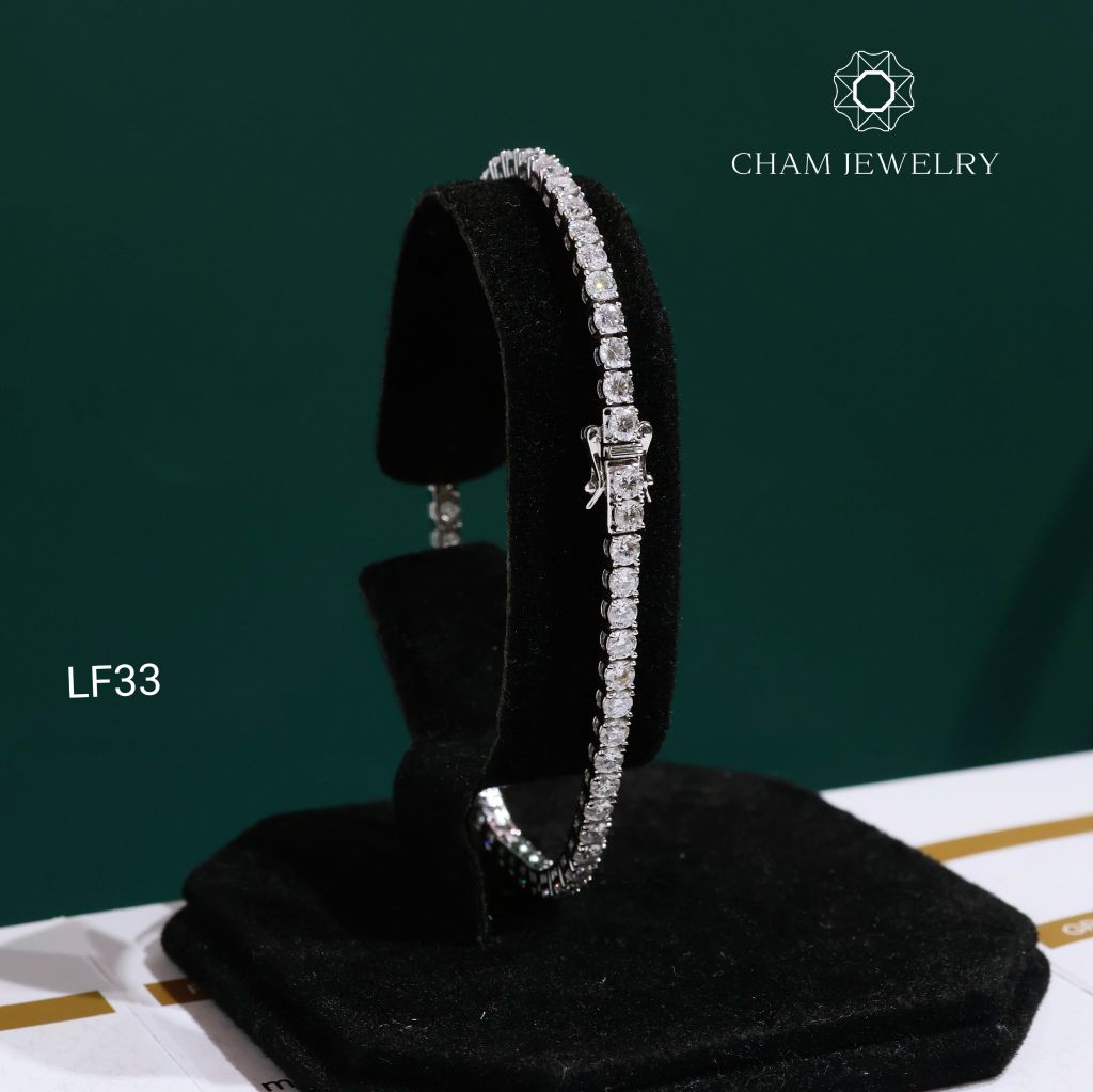 Lắc Tay LF33 CHAM JEWELRY, Full Moissanite Cao Cấp 3.0mm (Barcode OCL08)