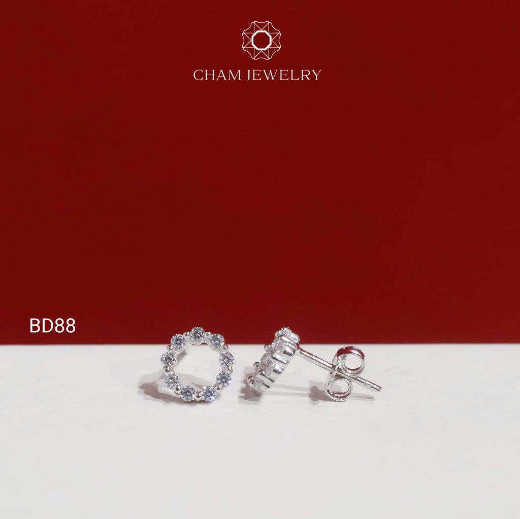Hoa Tai CHAM JEWERLY BD88, Hoa Tai Tròn (Barcode TBD116)