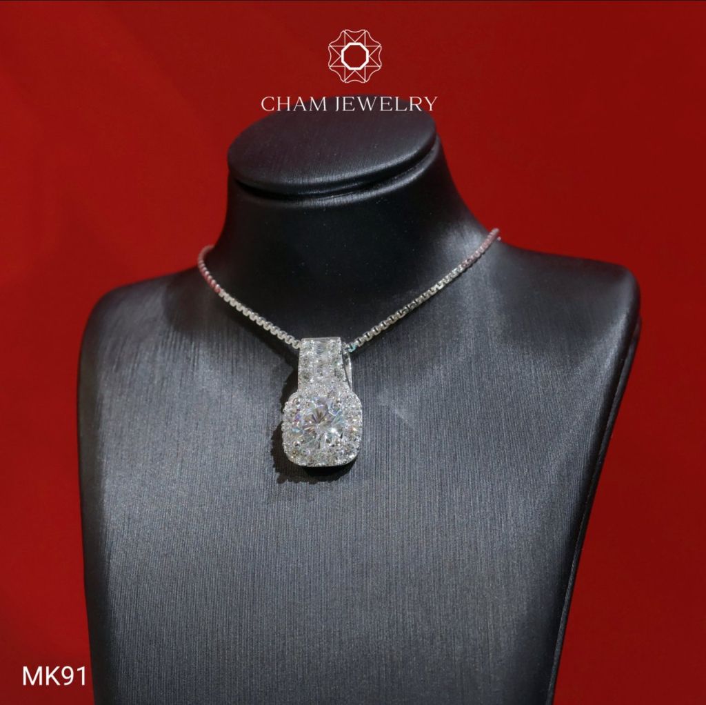 Mặt Dây Chuyền MK91 CHAM JEWELRY, Mặt Vuông Chủ 7.0mm (Barcode TVB288M)