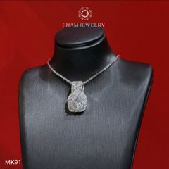 Mặt Dây Chuyền MK91 CHAM JEWELRY, Mặt Vuông Chủ 7.0mm (Barcode TVB288M)