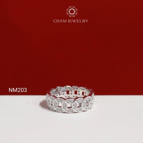 Nhẫn NM203 CHAM JEWELRY , Nhẫn Kim Tiền Bản 6.0mm ( Barcode CN7224).