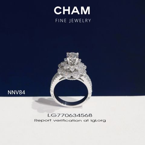 Nhẫn Nữ NNV84 Vàng 10k Chủ 5.4mm Kim Cương Lab Grown Diamond (Barcode DNU14)