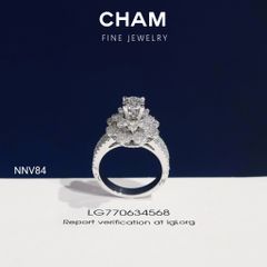 Nhẫn Nữ NNV84 Vàng 10k Chủ 5.4mm Kim Cương Lab Grown Diamond (Barcode DNU14)