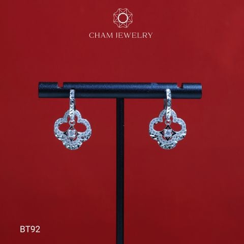 Hoa Tai BT92 CHAM JEWELRY, Hoa Tai Cỏ 4 Lá (Barcode TBT716).