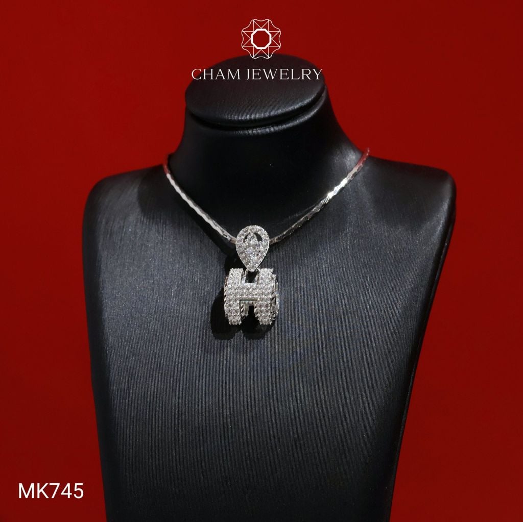 Mặt Dây Chuyền MK745 CHAM JEWELRY, Mặt Chữ H (Barcode TVB03MK).