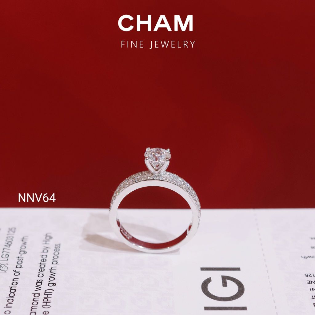 Nhẫn Nữ NNV64 Vàng 10k Chủ 5.4 Kim Cương Lab Grown Diamond