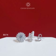 Hoa Tai BD74 CHAM JEWELRY , Chủ 4.0mm ( Barcode TBD1434).