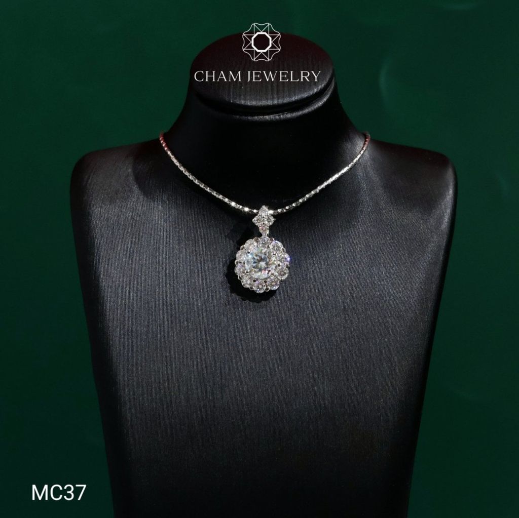 Mặt Dây Chuyền MC37 CHAM JEWELRY , Chủ 6.0mm Moissanite C&C (C-OCM19)