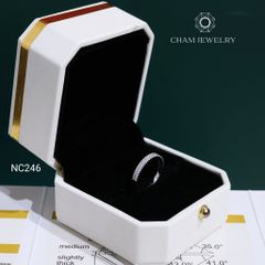 Nhẫn NC246 CHAM JEWELRY, Nhẫn Nửa Hàng Đá Full Moissanite Bản 3.0mm (Barcode OCNN72)