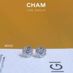 Hoa Tai BDV22 Vàng 10k Chủ 4.5mm Kim Cương Lab Grown Diamond