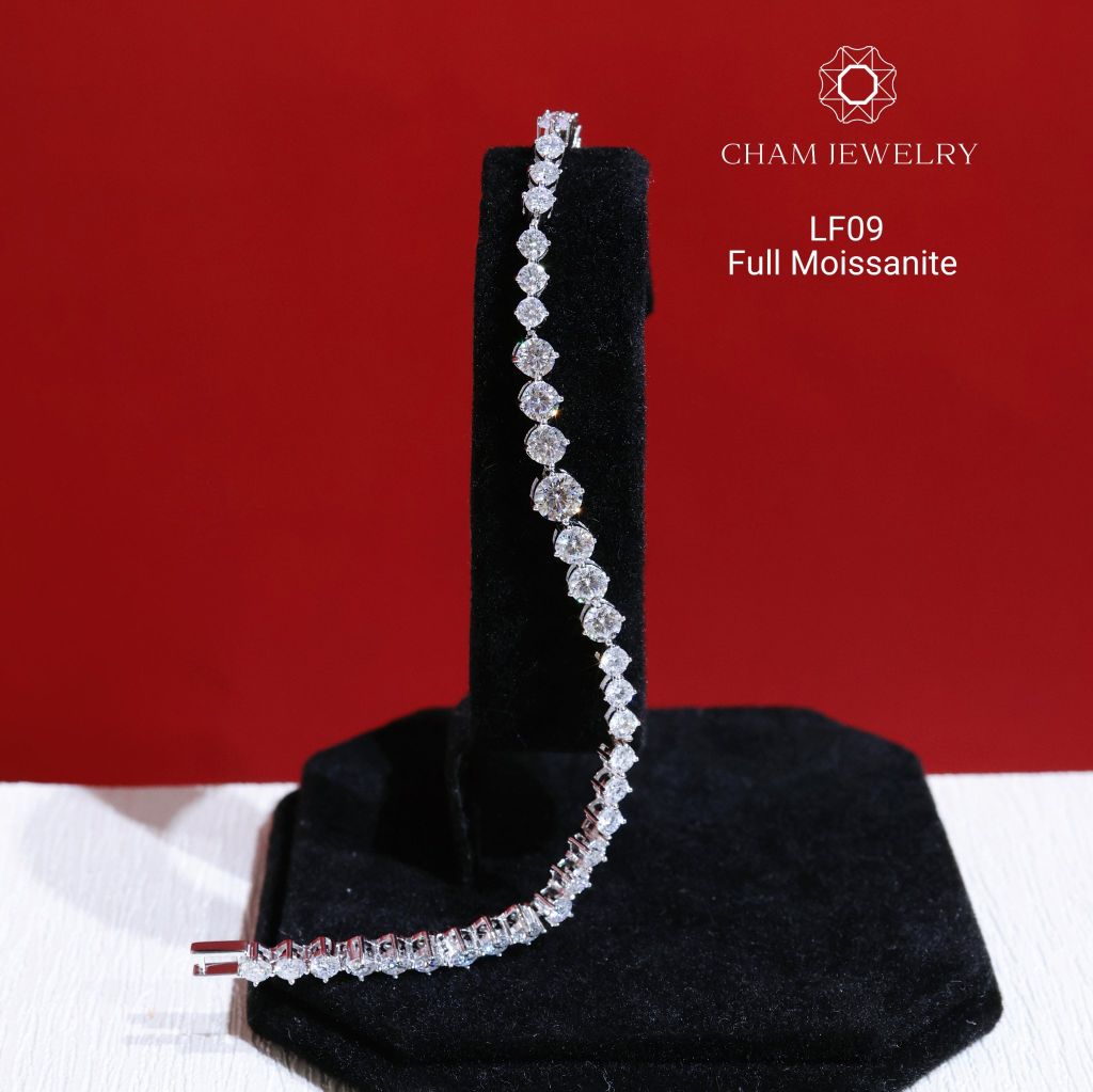 Lắc Tay LF09 CHAM JEWELRY, Full Moissanite (Barcode CLMR362)