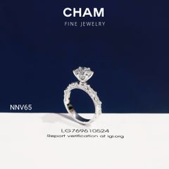 Nhẫn Nữ NNV65 Vàng 10k Chủ 7.2mm Kim Cương Lab Grown Diamond (Barcode DNU03)