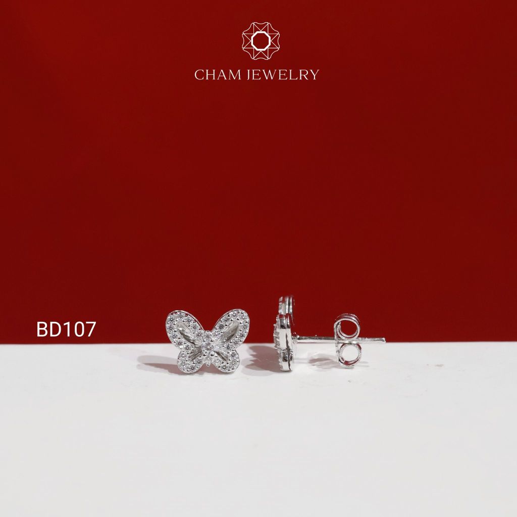 Hoa Tai BD107 CHAM JEWELRY , Hoa Tai Bướm Bản 10.0mm (TBD1842-C-B4533).