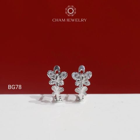 Hoa Tai BG78 CHAM JEWELRY, Hoa Tai Kiểu Bướm Đôi (Barcode TBG1129)