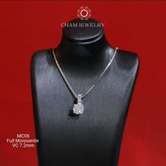 Mặt Dây Chuyền MC06 CHAM JEWELRY , Chủ 7.2mm Full Moissanite Cao Cấp (Barcode OM44).