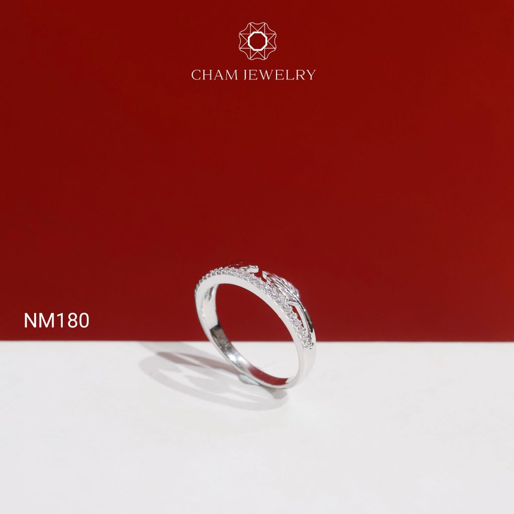 Nhẫn NM180 CHAM JEWELRY, Nhẫn Kiểu Chiếc Lá (Barcode TNT1000).