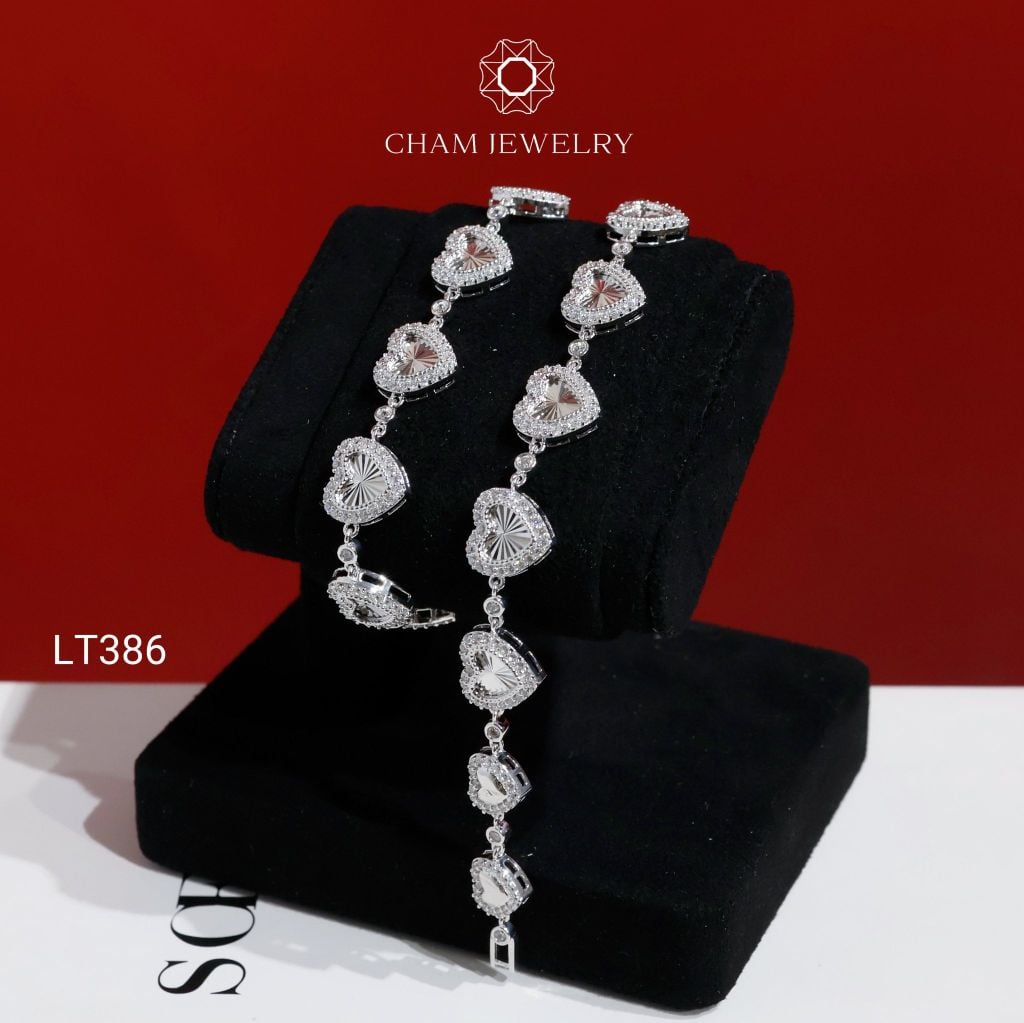Lắc Tay LT386 CHAM JEWELRY, Lắc Tay Kiểu Trái Tim (Barcode C116L162)