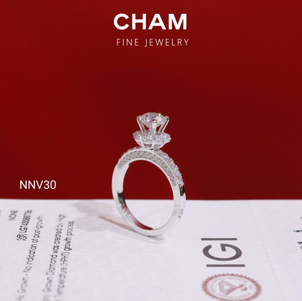 Nhẫn Nữ NNV30 Chủ 6.3mm Vàng 10k Kim Cương Lab Grown Diamond