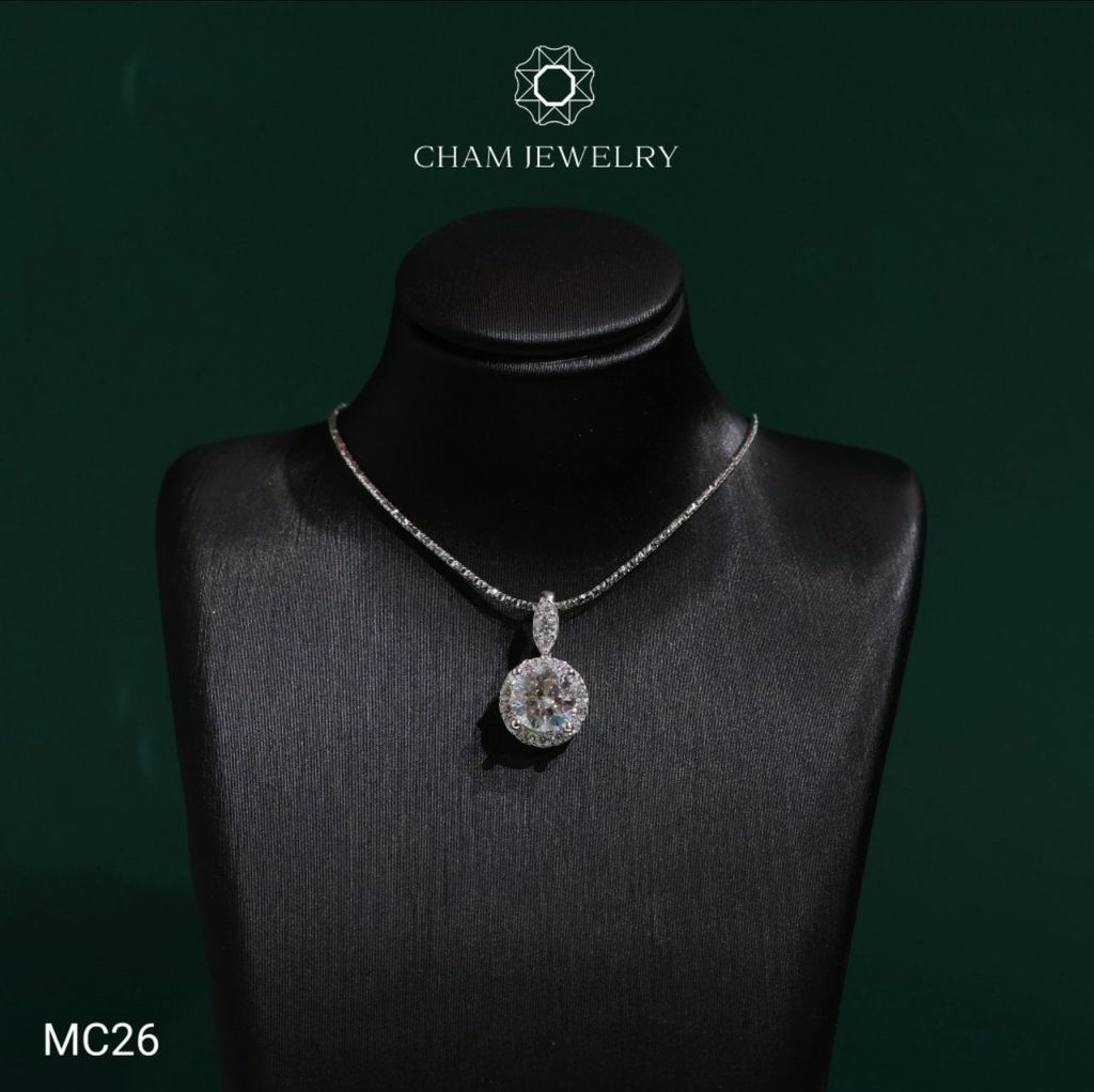 Mặt Dây Chuyền MC26 CHAM JEWELRY ,Chủ 6.3mm Moissanite  ( TVM46 - OCM36 ).