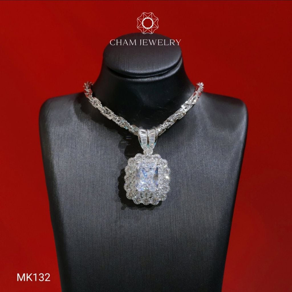 Mặt Dây Chuyền MK132 CHAM JEWELRY, Mặt Đá Nam Phi Chủ 8x10mm (Barcode TMA1445)