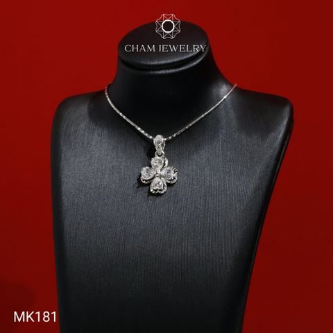 Mặt Dây Chuyền MK181 CHAM JEWELRY, Mặt Cỏ 4 Lá Đá Trái Tim (Barcode TMA2008).