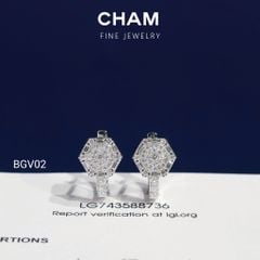 Hoa Tai BGV02 Vàng 10k Kim Cương Lab Grown Diamond