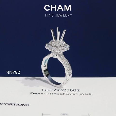 Nhẫn Nữ NNV82 Vàng 10k Chủ 5.4mm Kim Cương Lab Grown Diamond (Barcode DNU17)