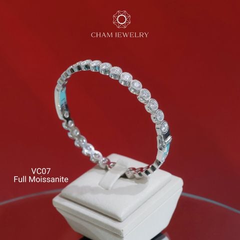 Vòng Tay VC07 CHAM JEWELRY, Vòng Full Moissanite 5.0mm (Barcode OHV01).