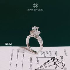 Nhẫn NC52 CHAM JEWELRY, Full Kim Cương Moissanite 5.4mm (Barcode ONNU38).