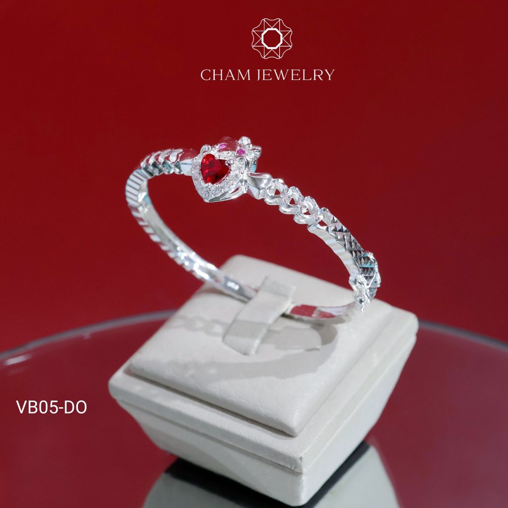 Vòng Tay Bé VB05 CHAM JEWELRY, Vòng Mèo Tim (Barcode TVE42)