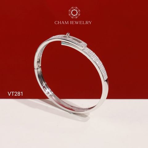 Vòng Tay VT281 CHAM JEWELRY, Vòng Kiểu Full Nửa Hàng Đá (C4V828).