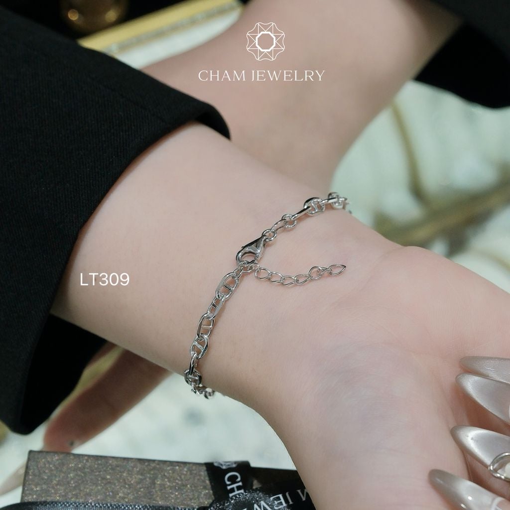 Lắc Tay LT309 CHAM JEWELRY, Lắc Tay Chữ H (Barcode CSL574).