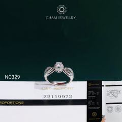 Nhẫn NC329 CHAM JEWELRY, Full Đá Moissanite C&C Chủ 4.0mm (Barcode OCNN129)