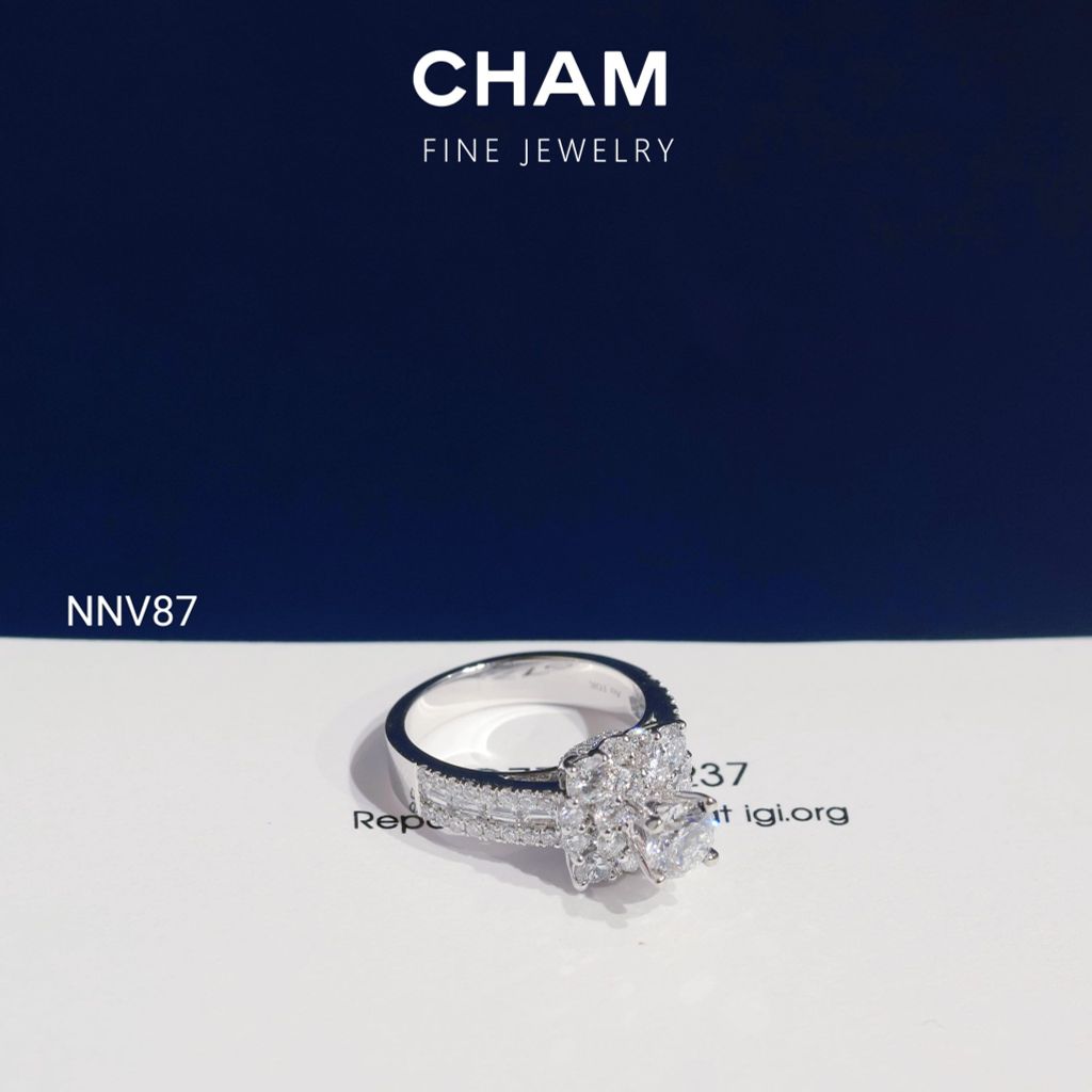 Nhẫn Nữ NNV87 Vàng 10k Chủ 5.4mm Kim Cương Lab Grown Diamond (Barcode DNU18)