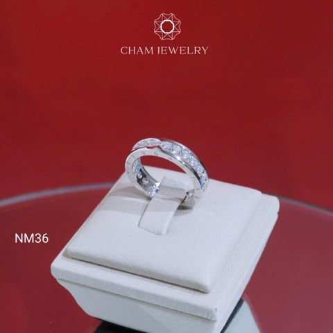 Nhẫn NM36 CHAM JEWELRY, Nhẫn Full Đá Bản 4.5mm (Barcode CN7117).