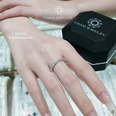 Nhẫn NC100 CHAM JEWELRY, Full Đá Moissanite (Barcode OHN04)