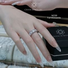 Nhẫn NC59 CHAM JEWELRY, Full Kim Cương Moissanite ,Bản 5.0mm ( Barcode ONNU80)