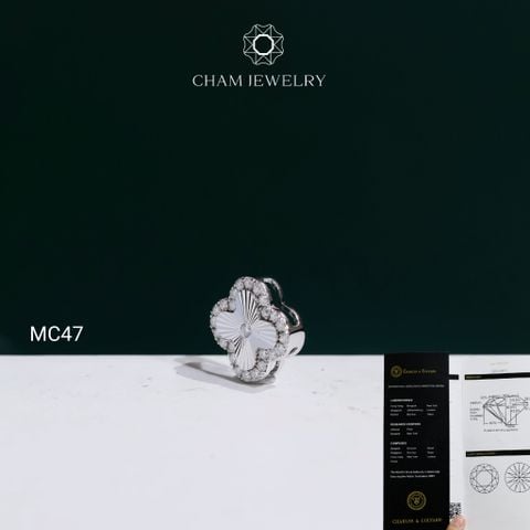 Mặt Dây Chuyền MC47 CHAM JEWELRY ,Mặt Hoa 4 Lá Full Moissanite C&C (OCM48)