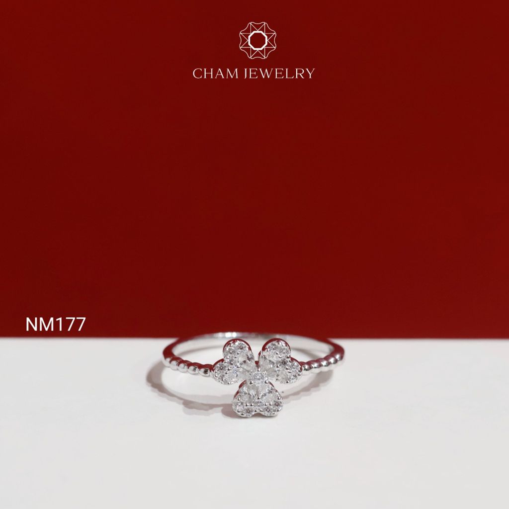 Nhẫn NM177 CHAM JEWELRY, Nhẫn Kiểu Cỏ 3 Lá (Barcode TNT868).