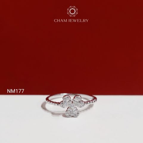 Nhẫn NM177 CHAM JEWELRY, Nhẫn Kiểu Cỏ 3 Lá (Barcode TNT868).