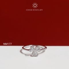 Nhẫn NM177 CHAM JEWELRY, Nhẫn Kiểu Cỏ 3 Lá (Barcode TNT868).