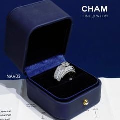 Nhẫn Nam NAV03 Chủ 6.8mm Vàng 10k Kim cương Lab-grown
