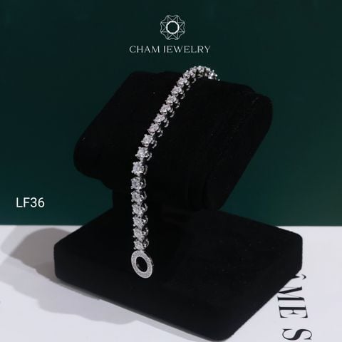 Lắc Tay LF36 CHAM JEWELRY, Full Moissanite C&C 4.0mm Khóa Tròn (Barcode OCL14)