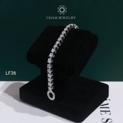 Lắc Tay LF36 CHAM JEWELRY, Full Moissanite C&C 4.0mm Khóa Tròn (Barcode OCL14)