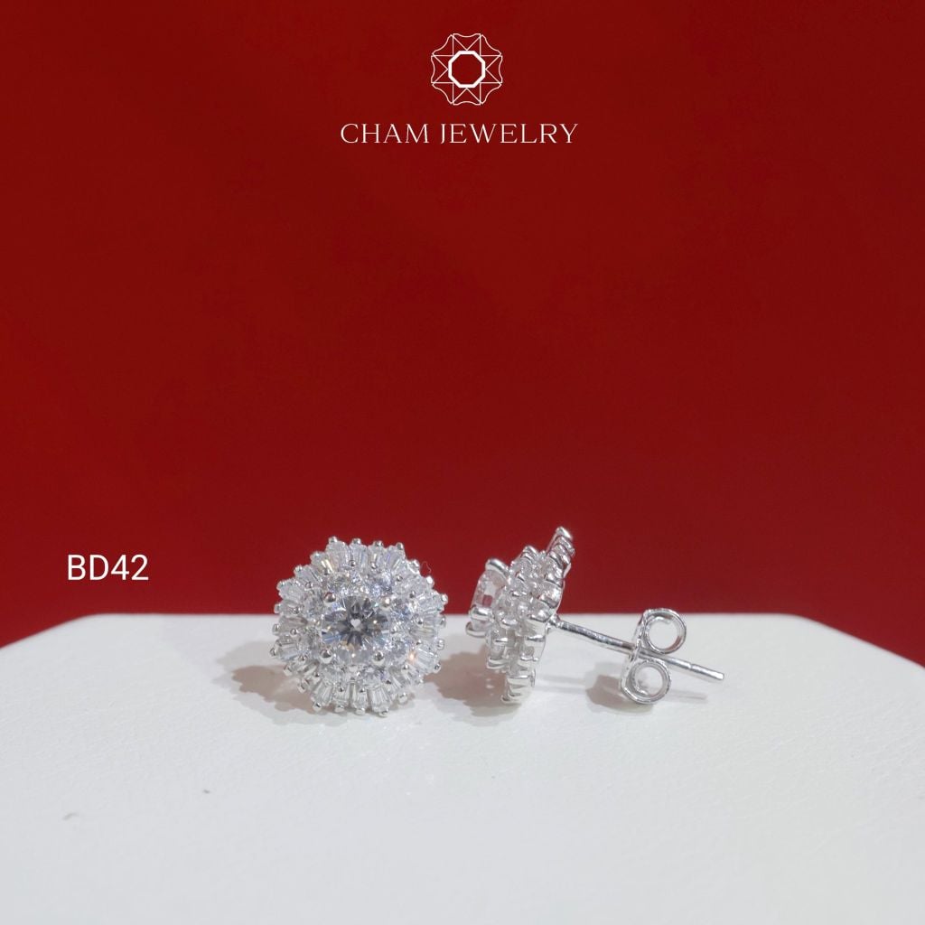 Hoa Tai BD42 CHAM JEWELRY, Chủ 4.0mm (Barcode TBD1602).