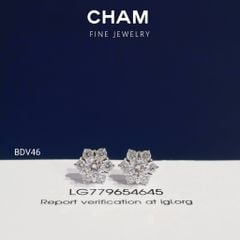 Hoa Tai BDV46 Vàng 10k Chủ 4.0mm Kim Cương Lab Grown Diamond (Barcode DBT3)