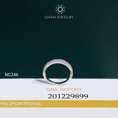 Nhẫn NC246 CHAM JEWELRY, Nhẫn Nửa Hàng Đá Full Moissanite Bản 3.0mm (Barcode OCNN72)
